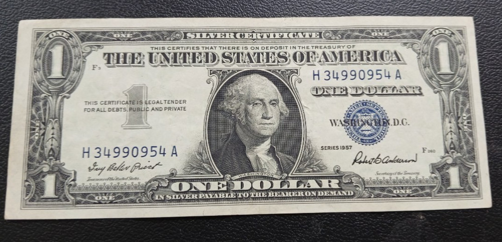 1957 $1 Silver Certificate - Centered - Crisp
