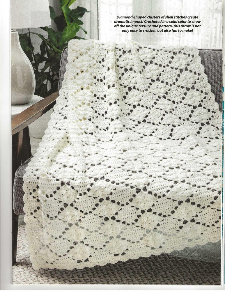 Afghan/ Throw (P126) Vintage  crochet  pattern