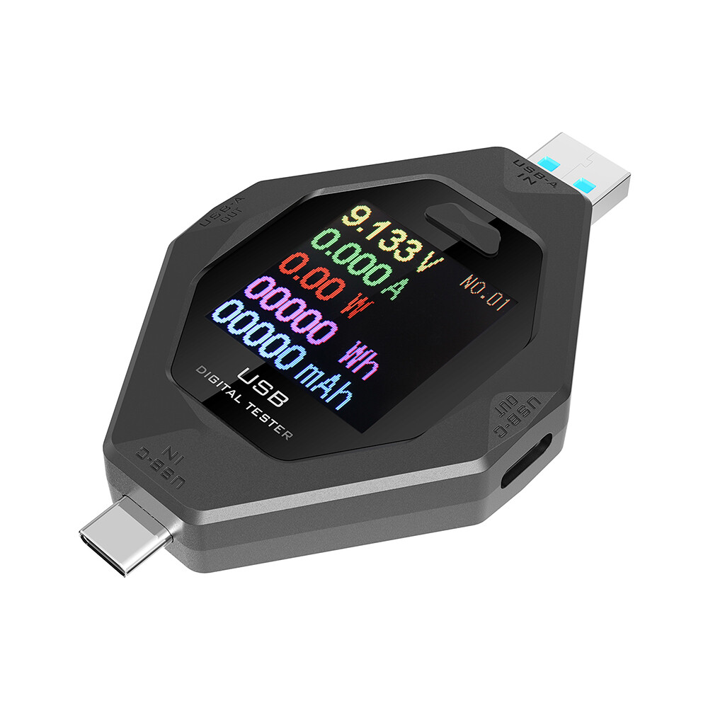 USB Type-C Digital Voltmeter Current Power Meter Multimeter DC 3.6-32V 0.1-8A