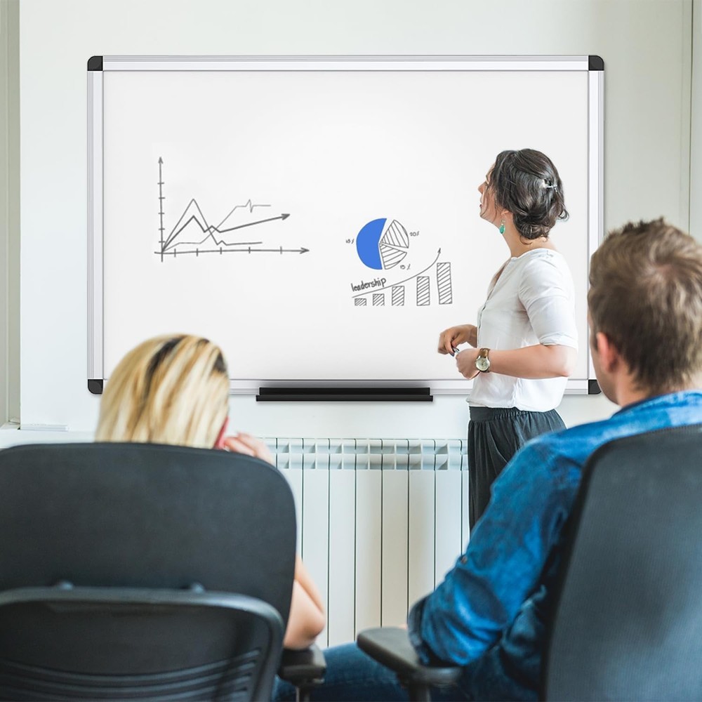 Aluminum Framed Whiteboard 36x24 - Smooth & Durable Surface