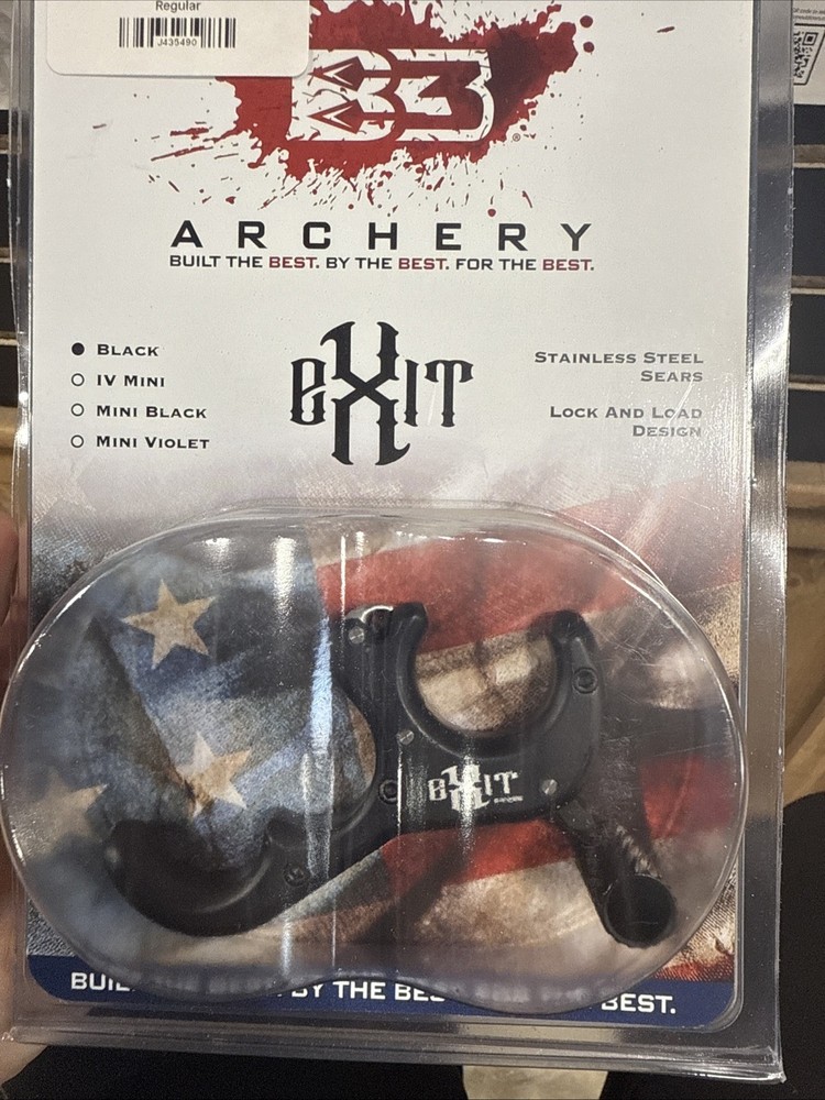 B3 Archery Exit 3 Finger Thumb Release Black