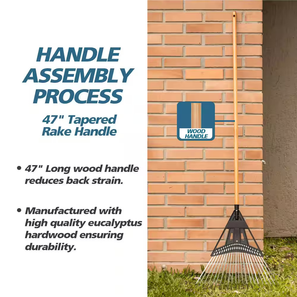 47 In. Tapered Rake Handle with 0.91 In. Diameter