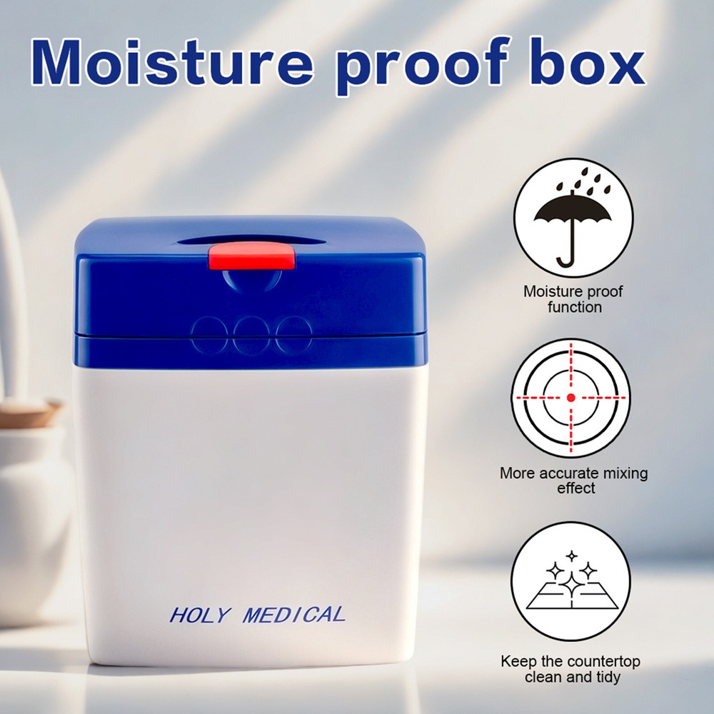 Dental Alginate Mixer Impression Materials Moisture Proof Box Plastic Container