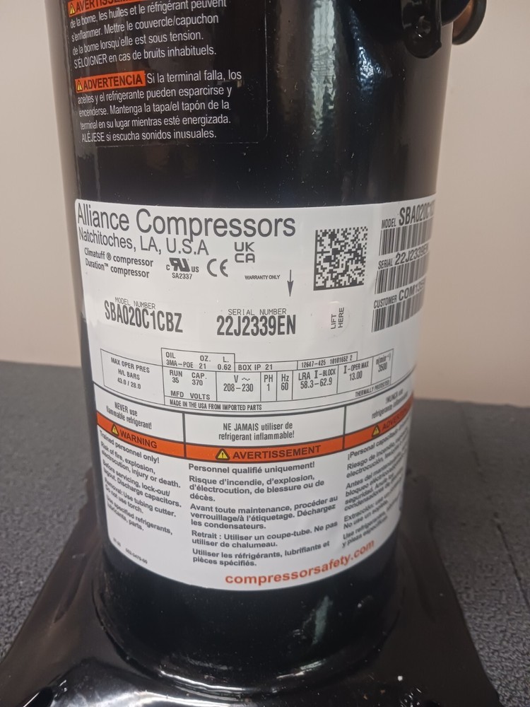 Alliance compressor (SBA020C1CBZ)