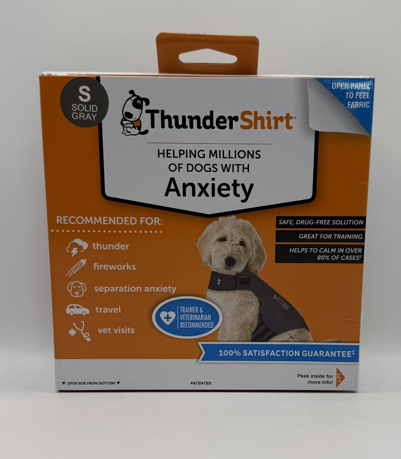 Thundershirt Dog Anxiety Calming Jacket S Small 15-25lbs Solid Gray