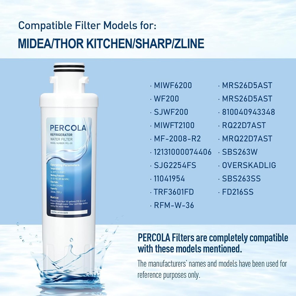 MIWF6200 Water Filter, Compatible with Sharp® SJWF200