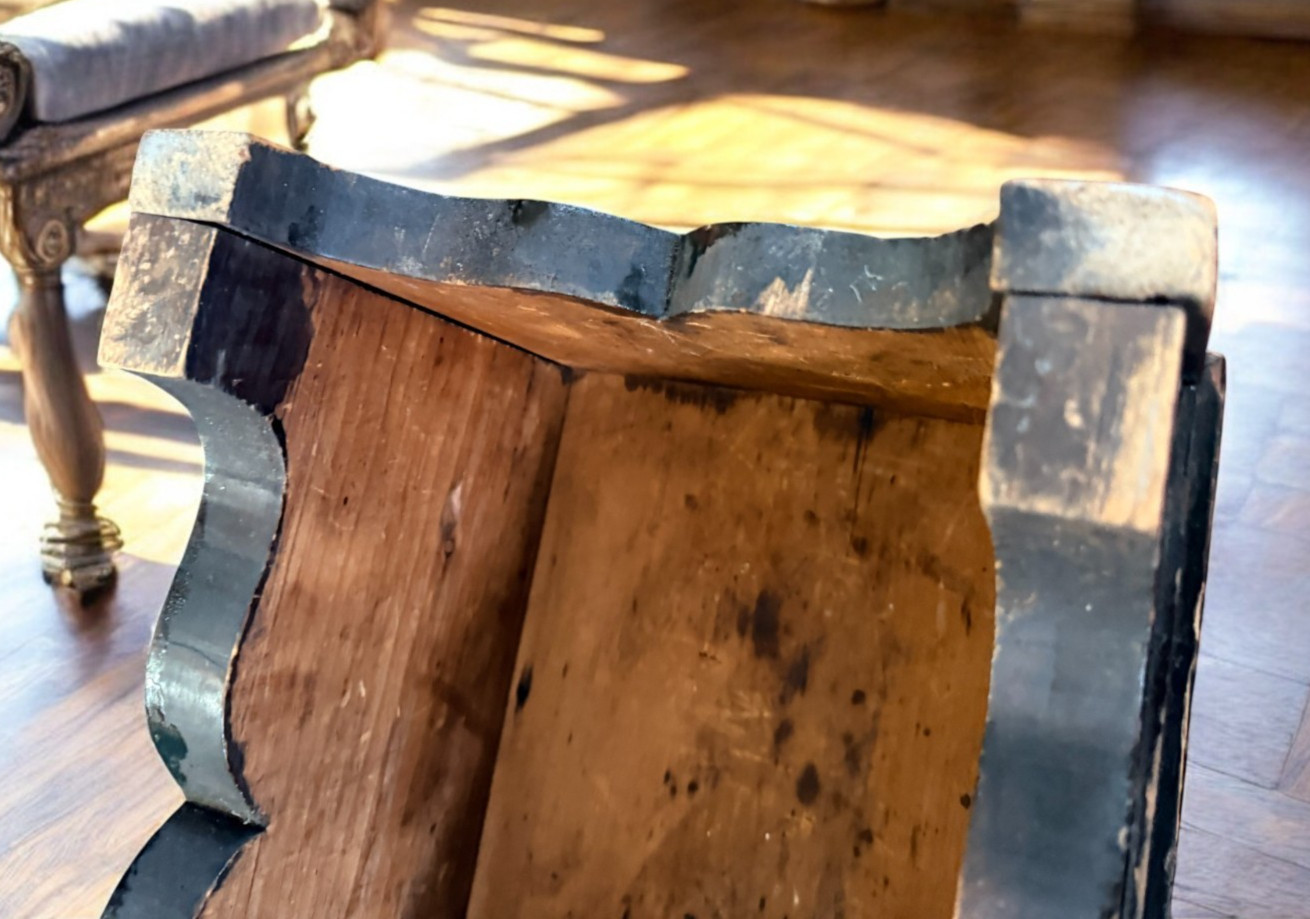 Vintage Floral Tapestry Footstool Wood Base Ottoman Inlaid bird eagle