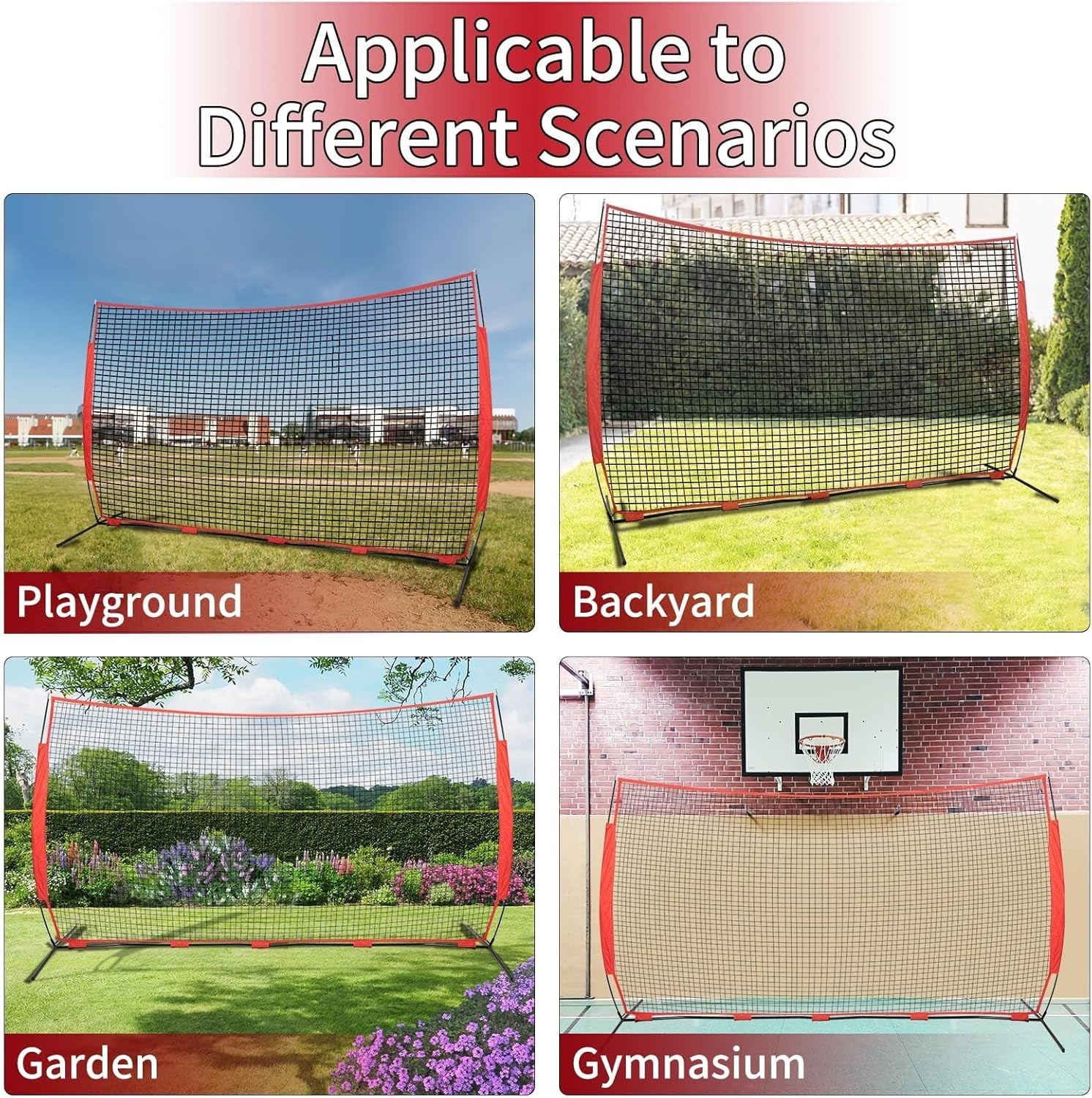 Wiseek Barricade Backstop Net Ball Sports 20x10ft Protection Screen A126G