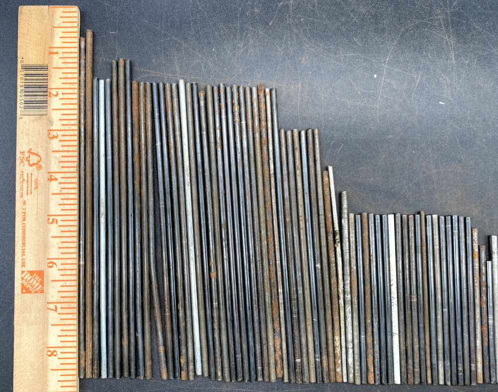 (100) A.C. GILBERT ERECTOR SET AXLE RODS W/ MANY DIFFERENT SIZES (17)