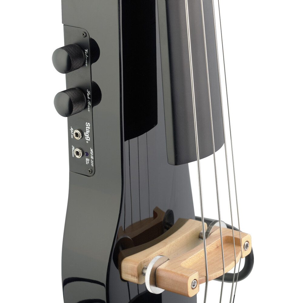 Stagg ECL 4/4 BK Full Size Solid Maple Electric Cello Black with Bag and Bow
