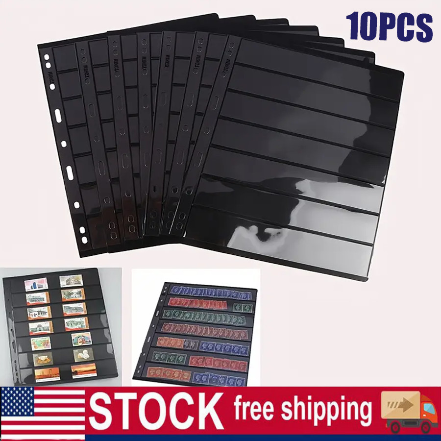 10 Sheet, 7 Rows Pages for Stamp Collectors, Stamp Pages for Stamp Album Binder