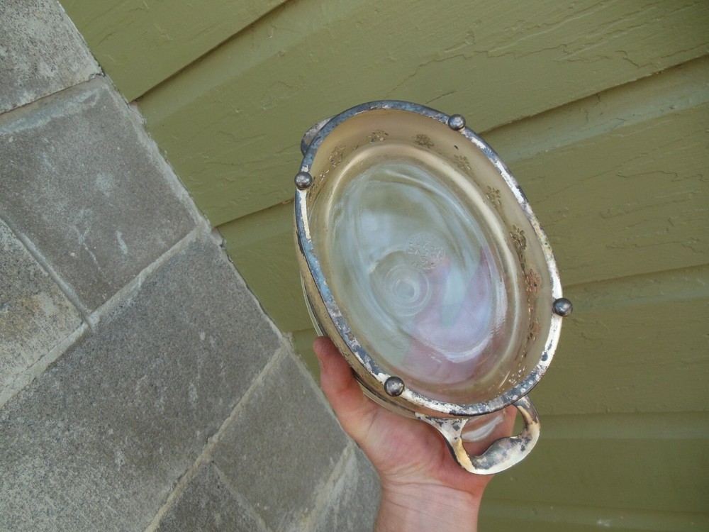 Vintage Pyrex 1926 - 1939 Silverplate Casserole Bowl Dish 032-OR-632-B Early!
