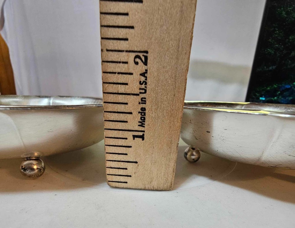 3 -WMF Ikora germany small & large footed flower shaped bowl Tarnish Silverplate