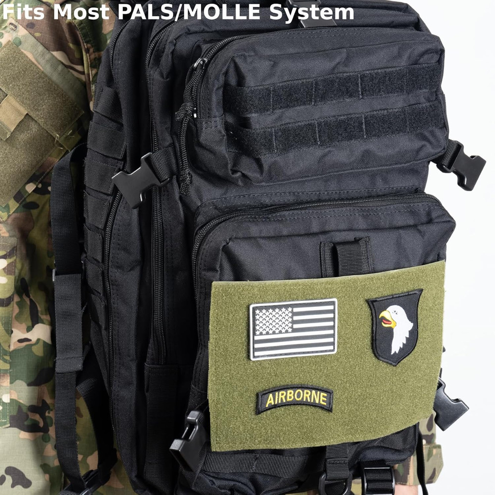 Molle Patch Panel, Tactical Molle Hook and Loop Panel for Molle Accessories, 10"