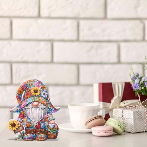 Gnome Tabletop Diamond Art Painting Kit Ornaments, Diamond Painting Q001