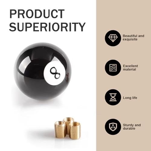 1 PC 8 Ball Shift Knob, Acrylic Gear Billiard Shifter Knobs, Round Shape Pool