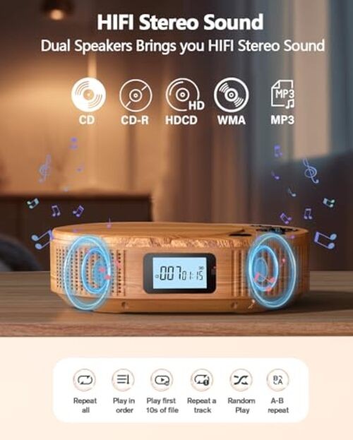 CD Player Portable, Upgraded Portable CD Player & Bluetooth Speaker 2 in 1