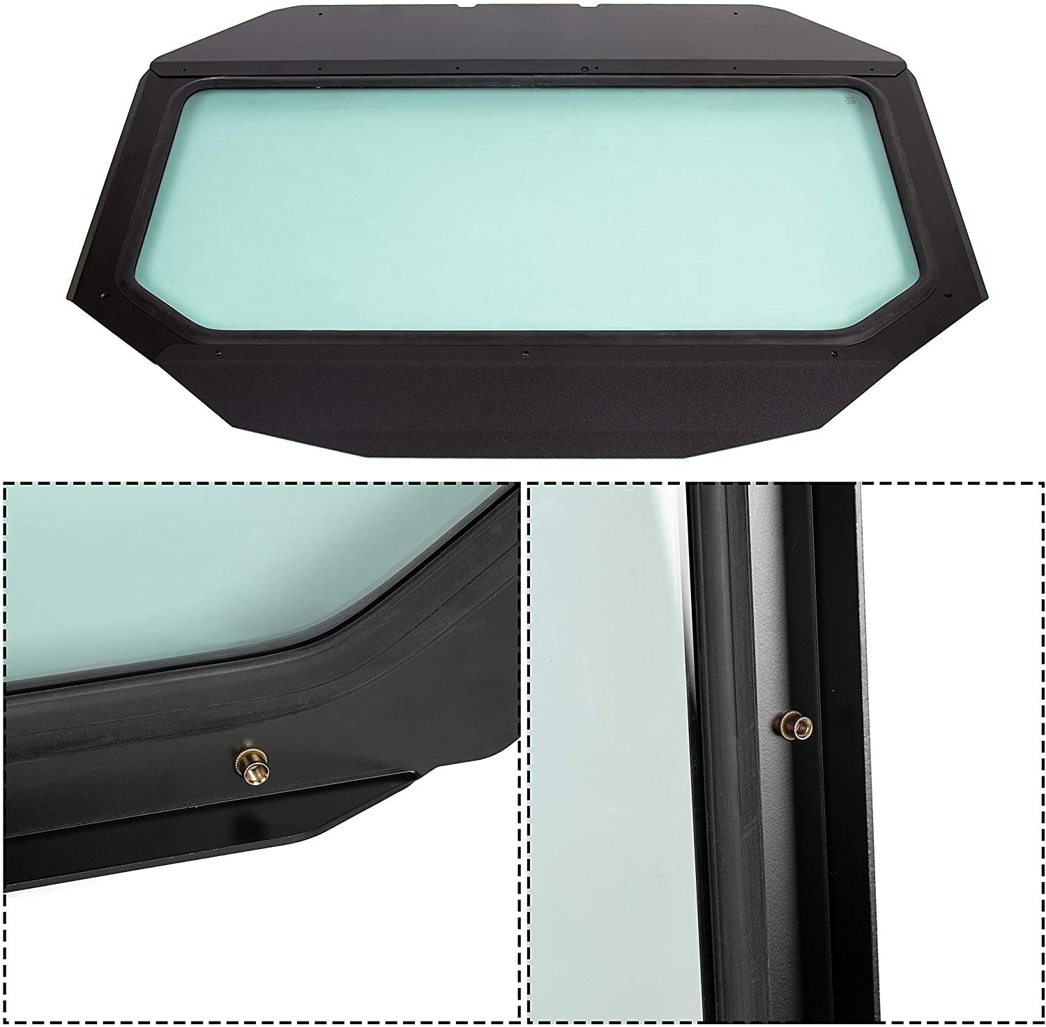 HECASA Glass Windshield Black Full Size For Can Am Maverick X3 UV Protect