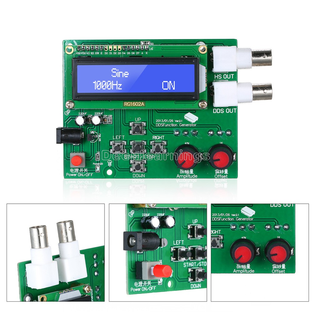 DDS Function Signal Generator Module Sine Square Sawtooth Triangle Wave Kit NEW
