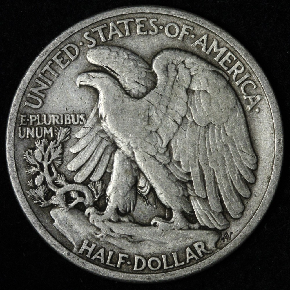 1918 Walking Liberty Silver Half Dollar VF+ E339 T