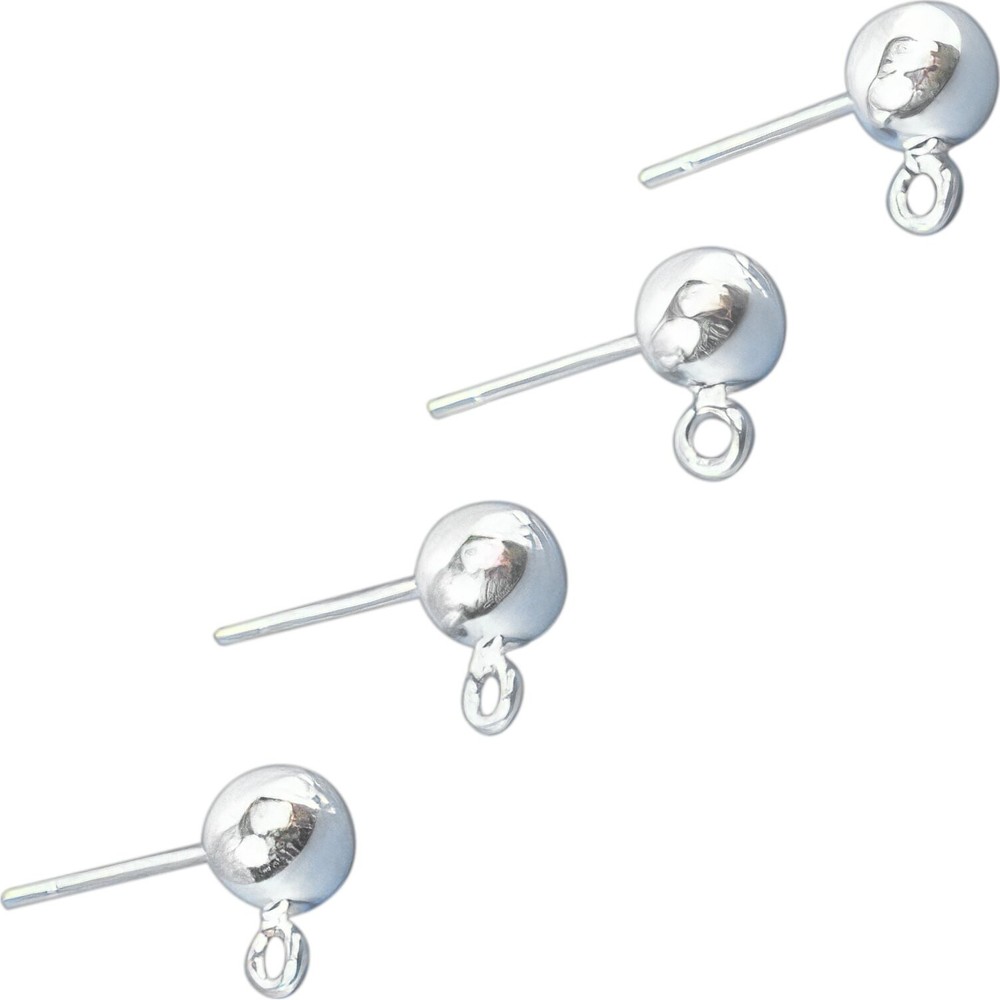 4 Sterling Silver Ball Stud Earrings 5mm