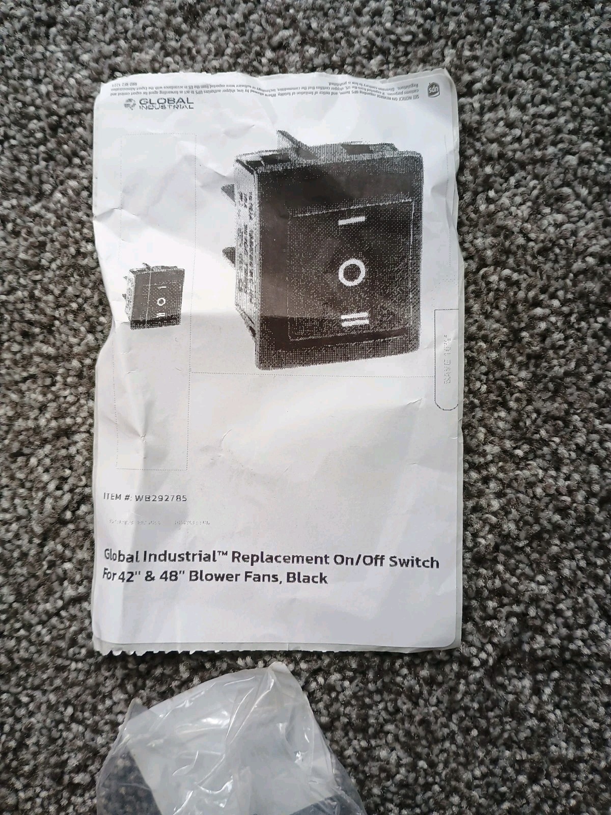 Global Industrial Replacement On/Off Switch For 42" & 48" Blower Fans Lot Of 3