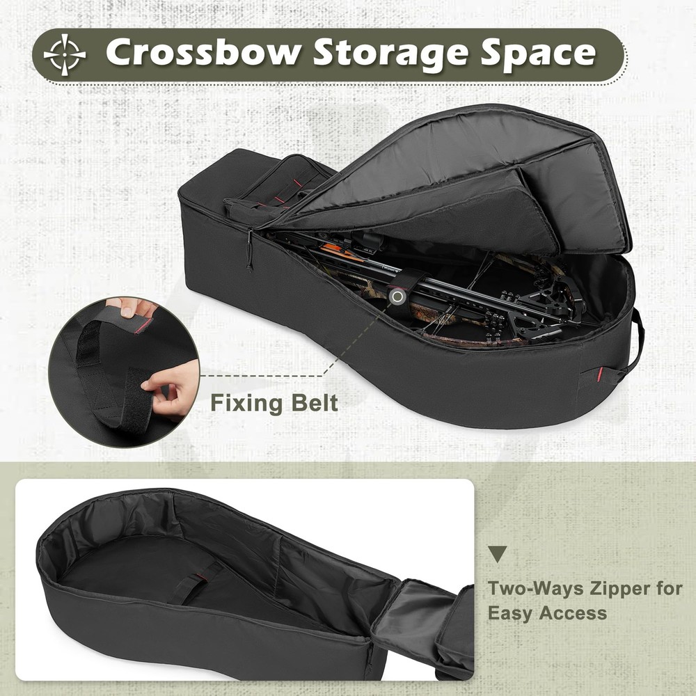 DSLEAF Soft Compound Bow Case, Padded Crossbow Case with Arrow Pocket Black