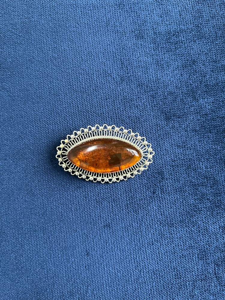 Russian antique silver brooches. 875 silver
