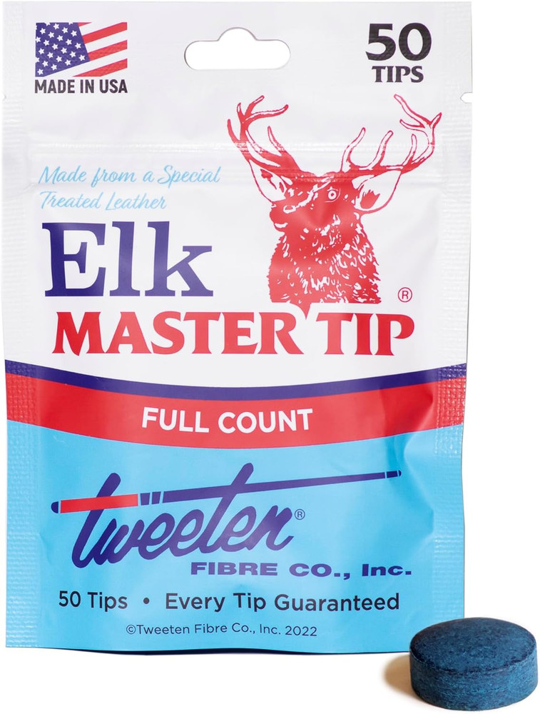 Elk Master Billiard Pool Cue Tips - 1 Package - 50 Tips - Choose Your Size