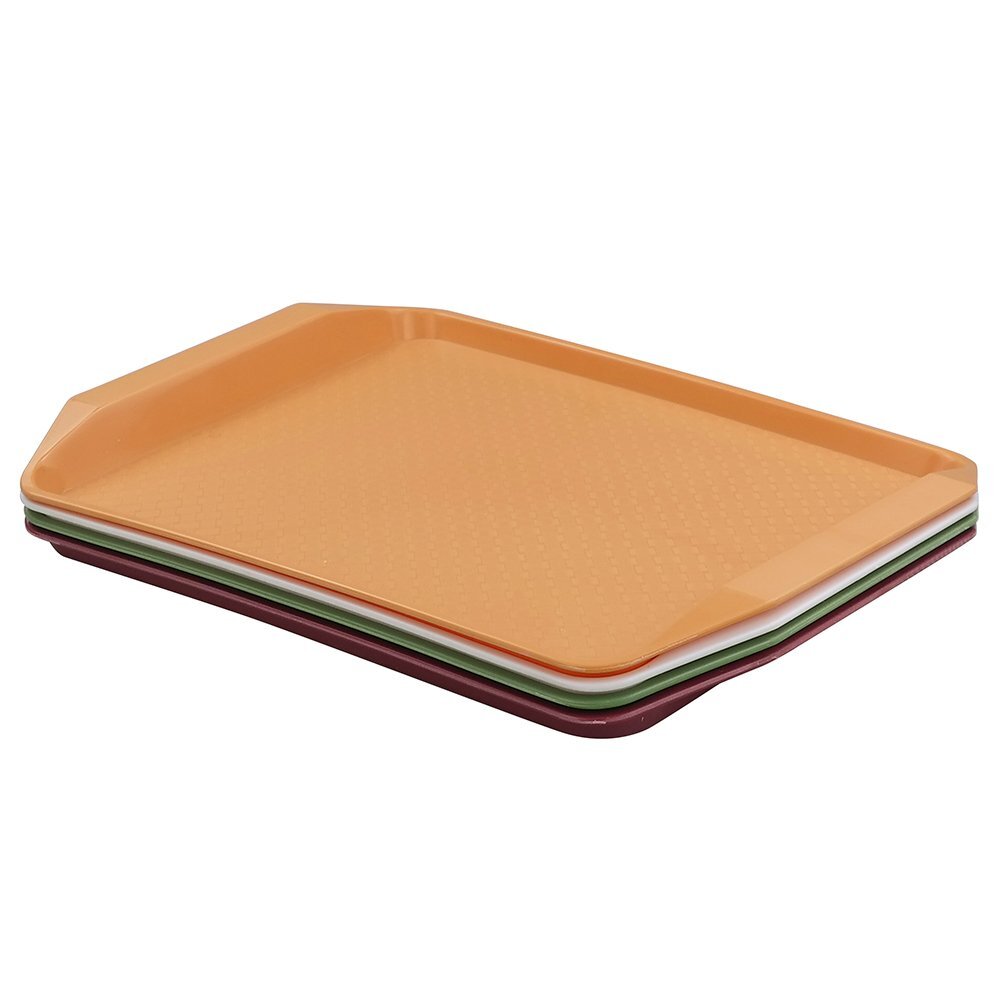 Idotry Plastic Fast Food Serving Trays 4-Pack