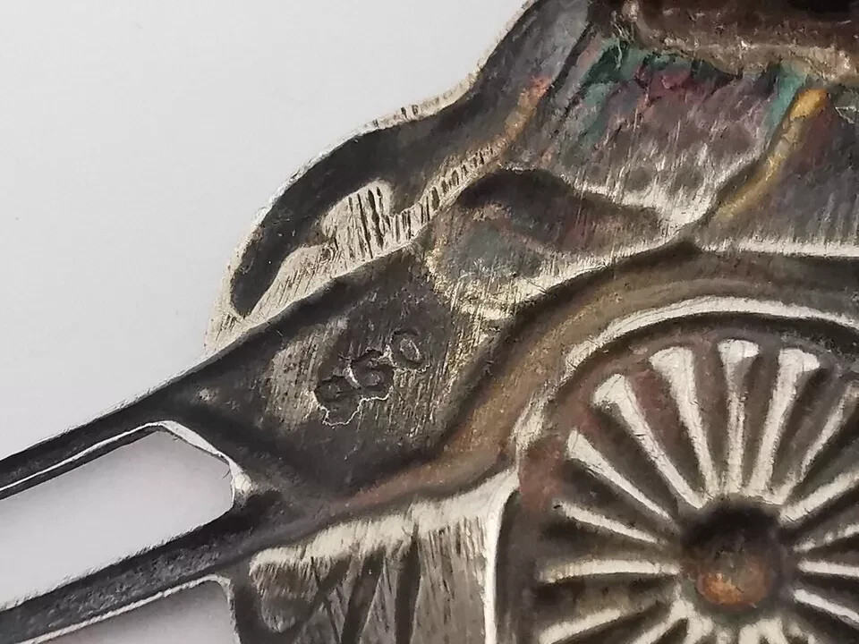 Chinese Solid Silver Menu Stand In The Form Of A Rickshaw.