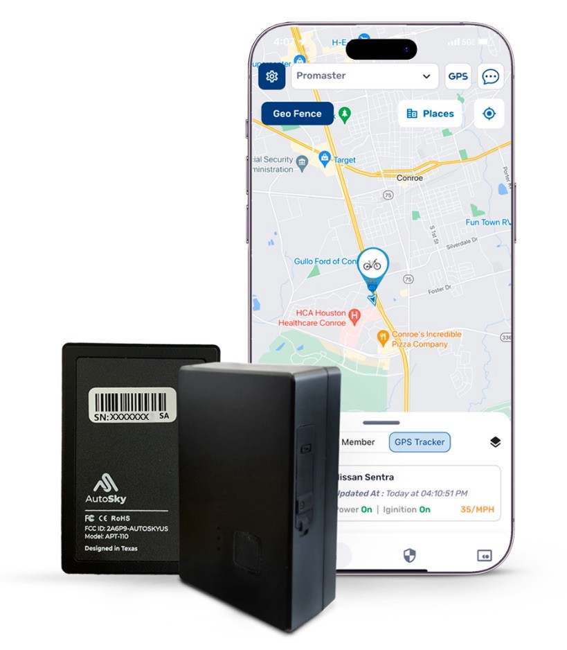 AutoSky Portable GPS Tracker – Model: APT-110 – Medium Size - DAMAGED BOX