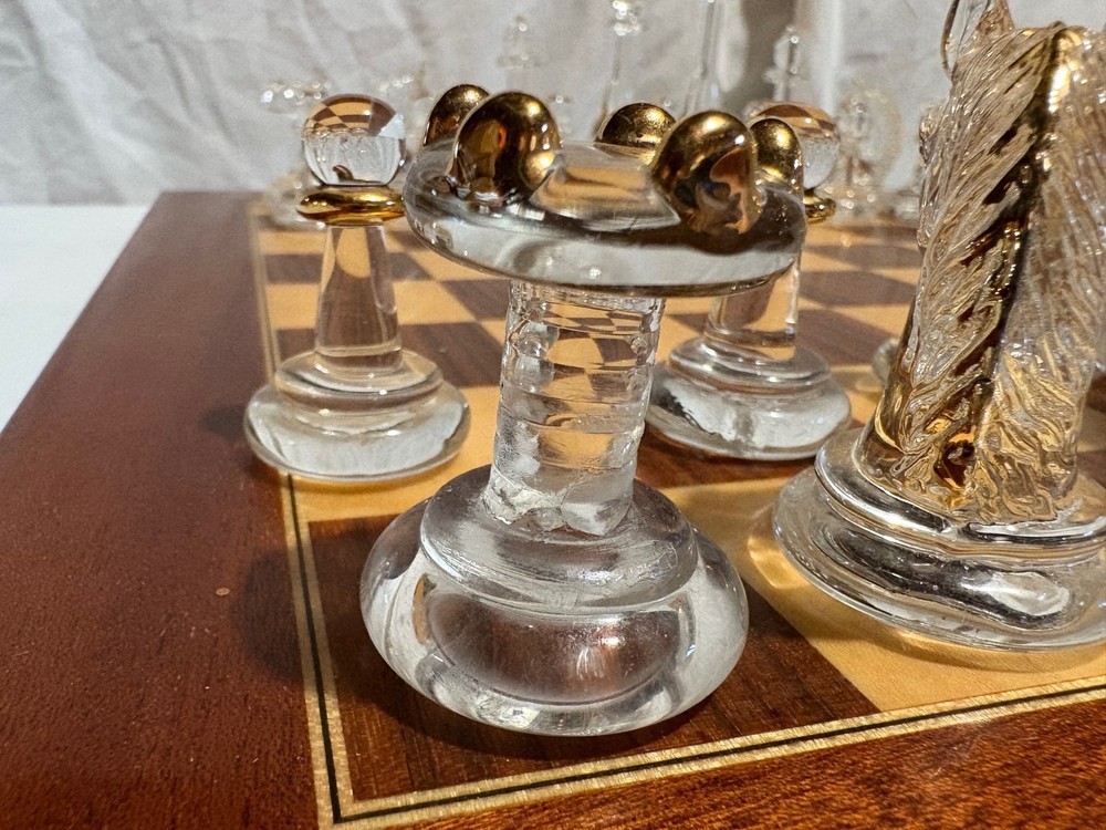 Vintage Glass Chess Set
