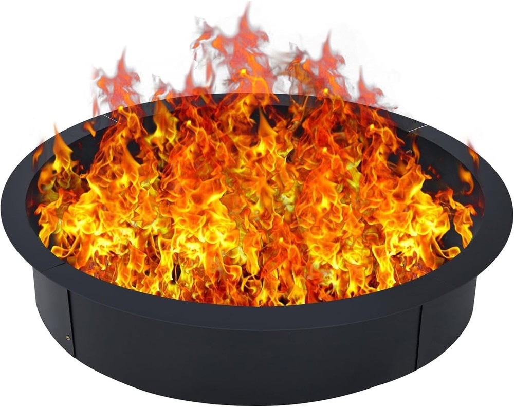 Fire Pit Ring Heavy Duty Metal Round Firepit Rim Insert for DIY Fire Pit Camping