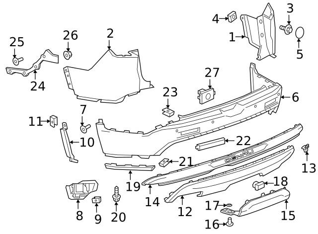 Genuine GM Parking Aid Sensor Bracket 84537787