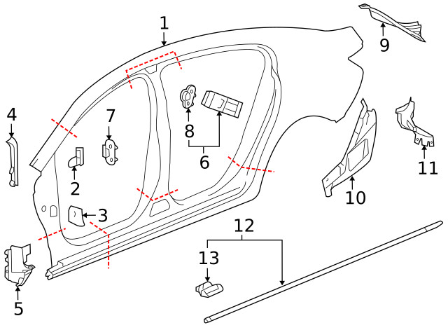 Genuine GM Driver Side Body Side Outer Panel Extension 22744561