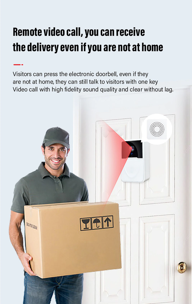 Smart Wireless WiFi Video Doorbell Phone Camera Door Bell Ring Intercom Security