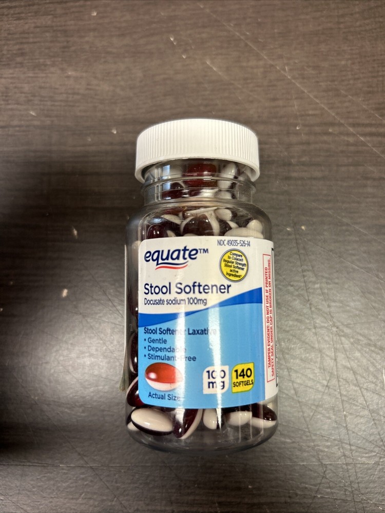 Equate Stool Softener Laxative Softgels for Constipation 100 mg 140 Count