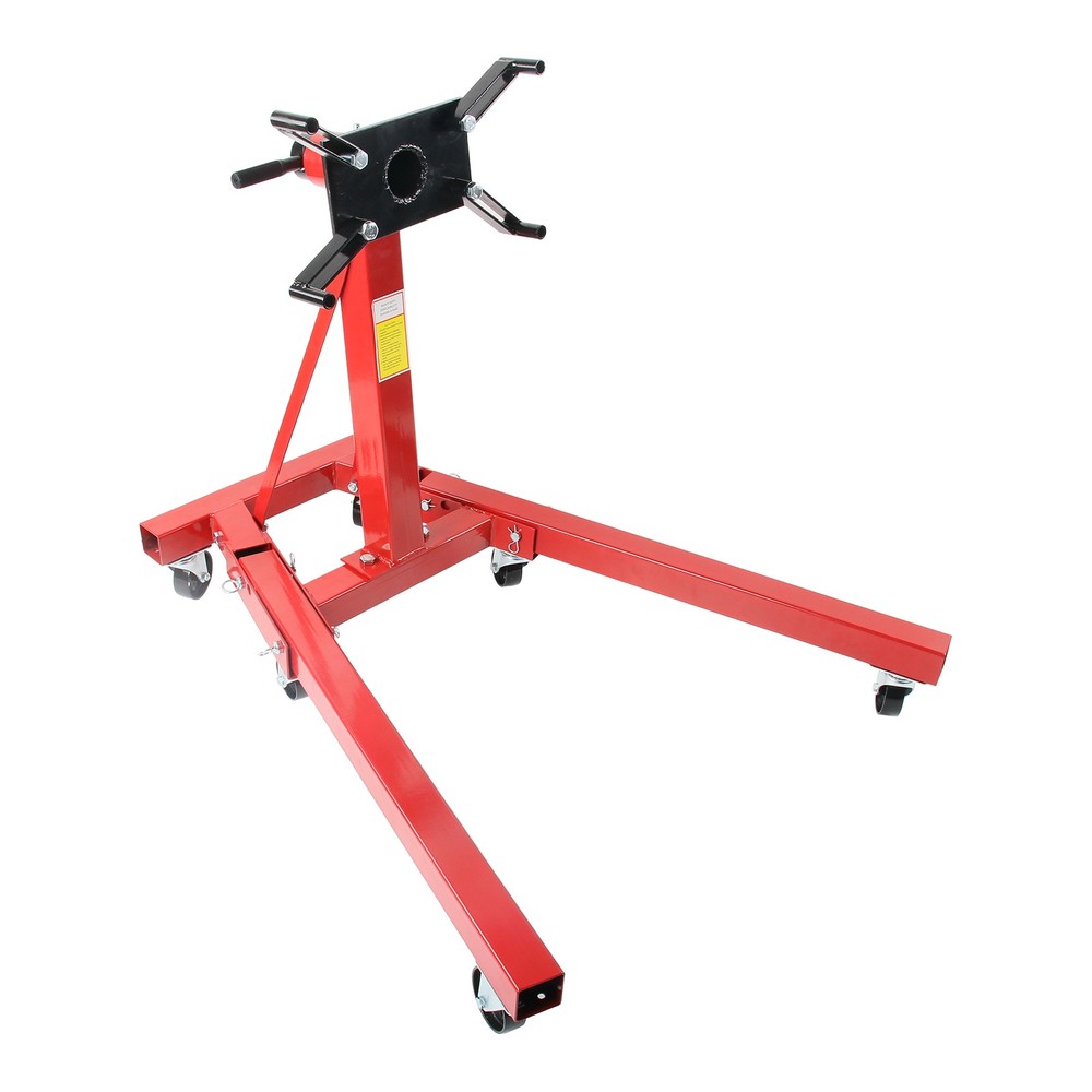 Red 2000LBS Steel Rotating Engine Stand with 360 Degree Adjustable Mounting Head