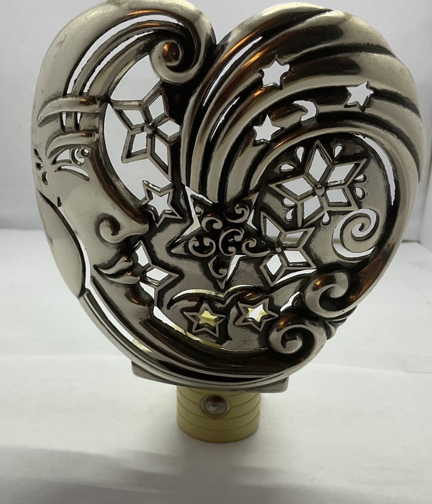 Brighton Nightlight Half Moon, Stars Night Light Cover Base Silver.