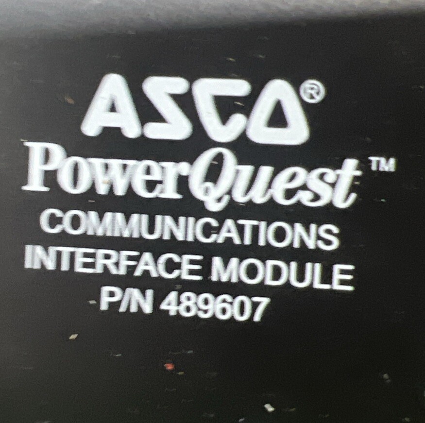 ASCO Power Quest Communications, Interface Module PN 489607 Nos Surplus. Takeout