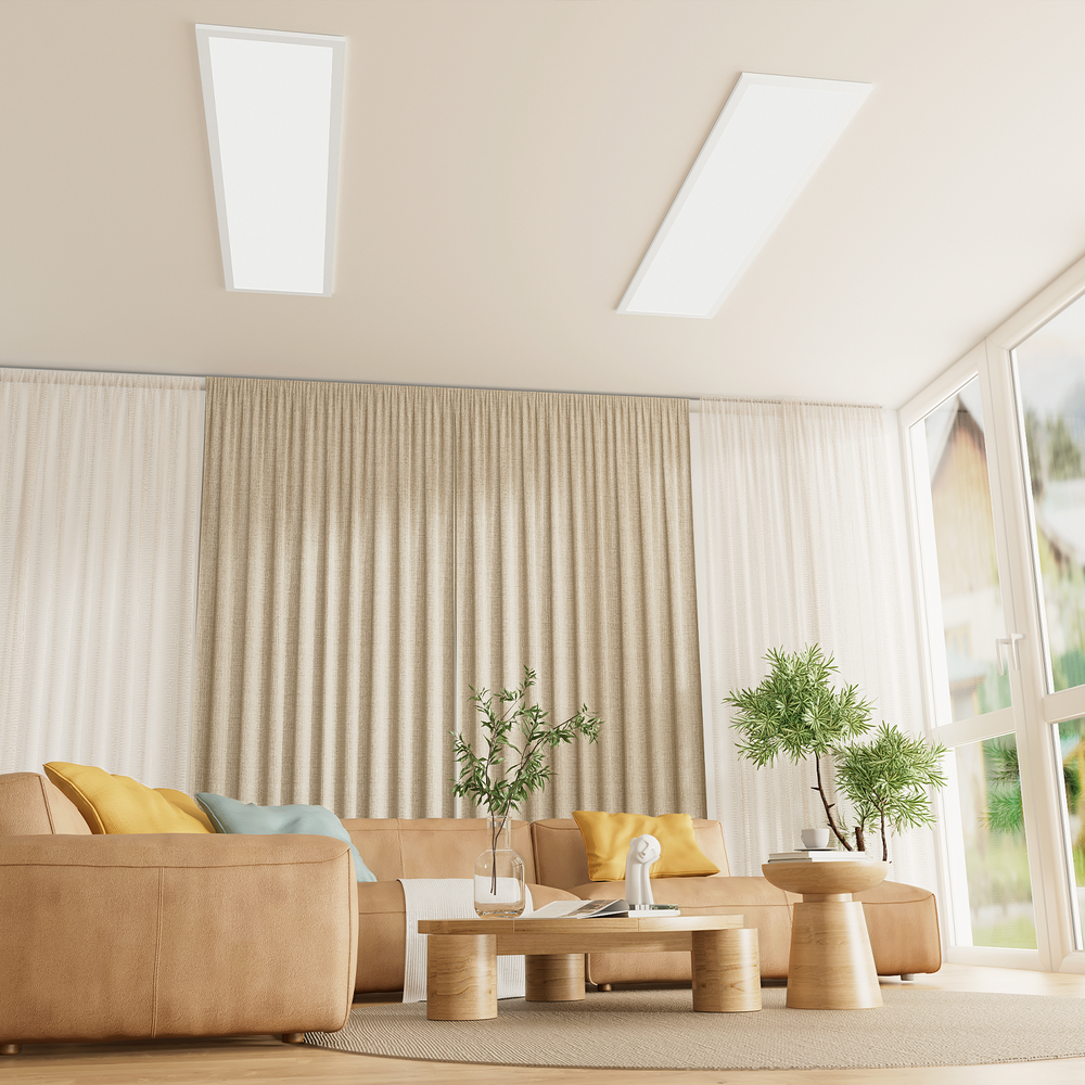 2Pcs 1x4 LED Dimmable Flat Panel Light 4000LM 5000K Drop Ceiling Troffer Fixture