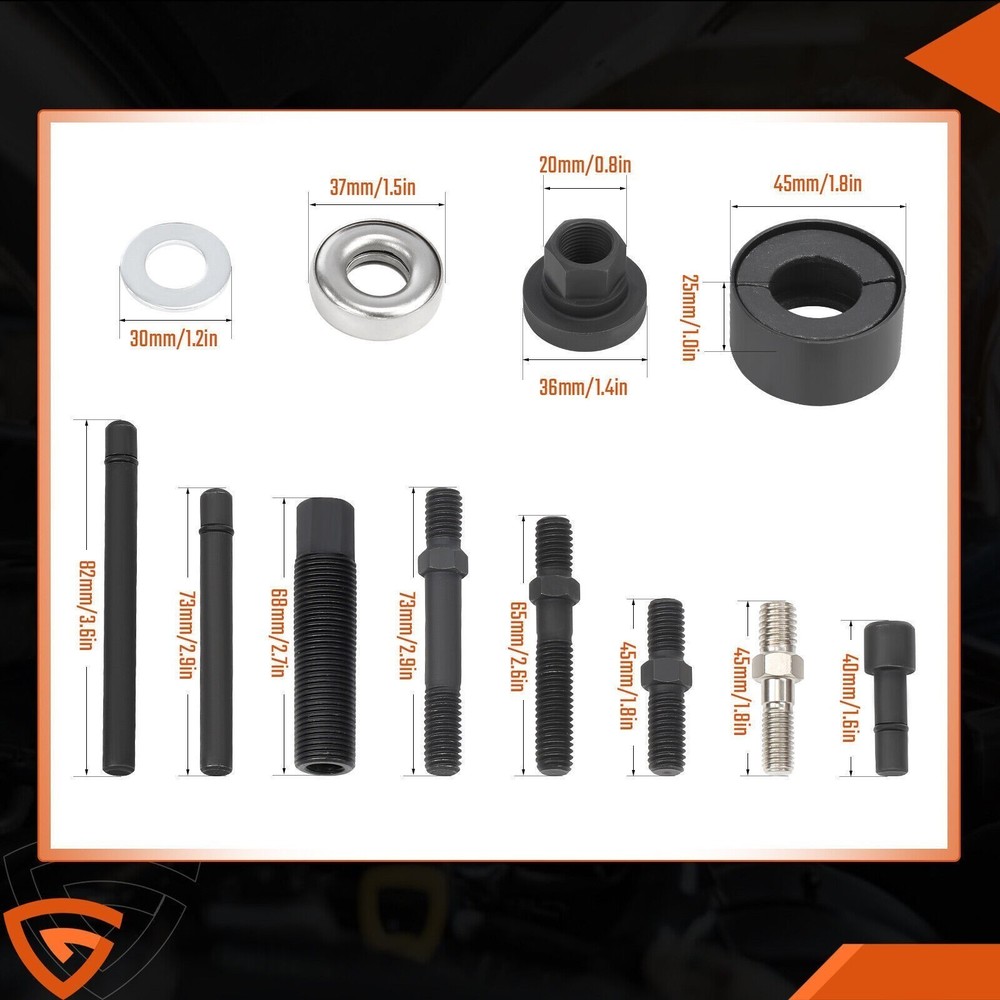 13pc Power Steering Pump Pulley Puller Remover & Alternator Installer With Case