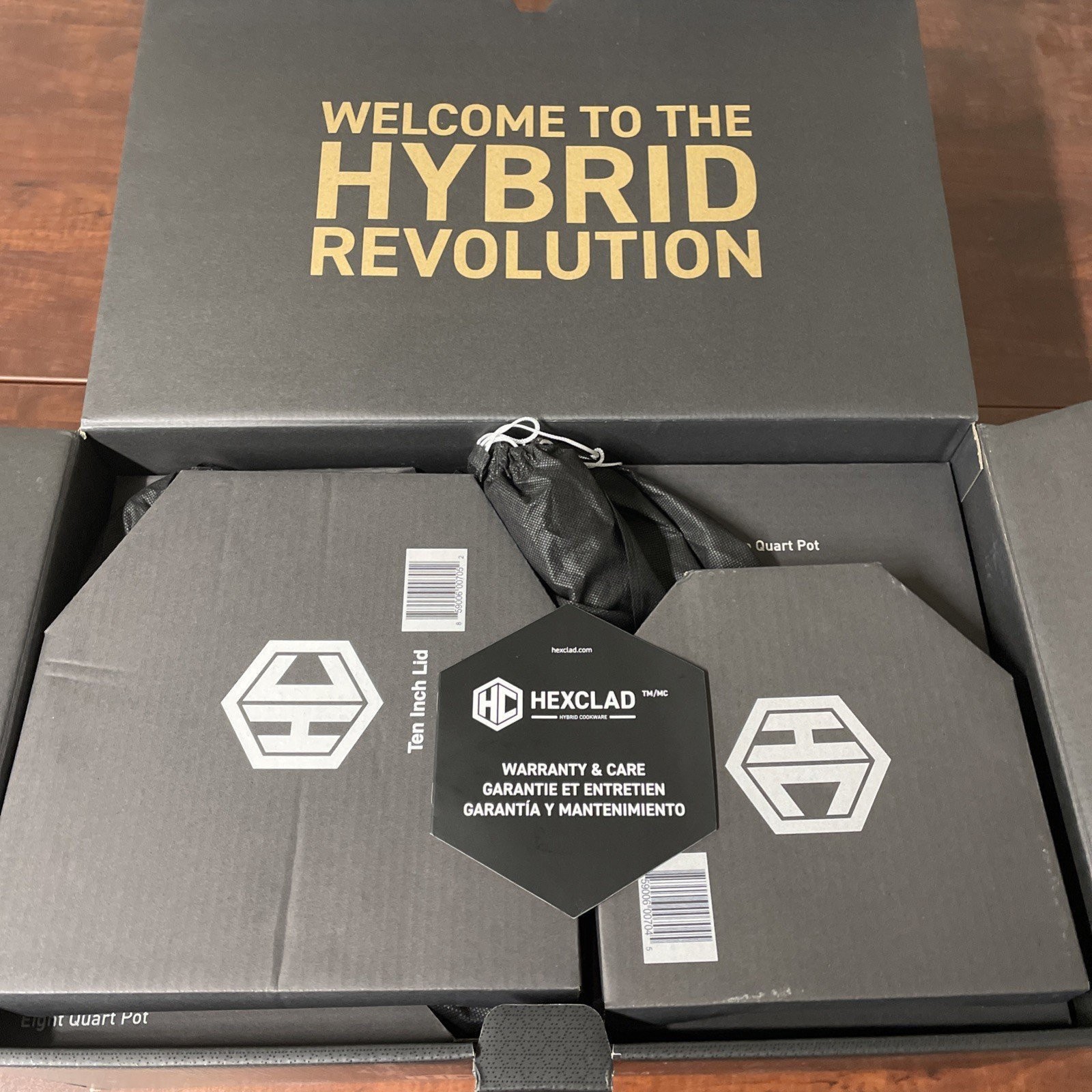 HexClad Hybrid Nonstick 6 Piece Sauce Pan Pot Cookware Set  2qt 3qt 8qt W/ Lids