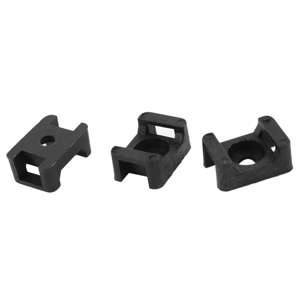 100 Pcs 9mm Width Wire Cable Tie Holder Black Plastic Mount