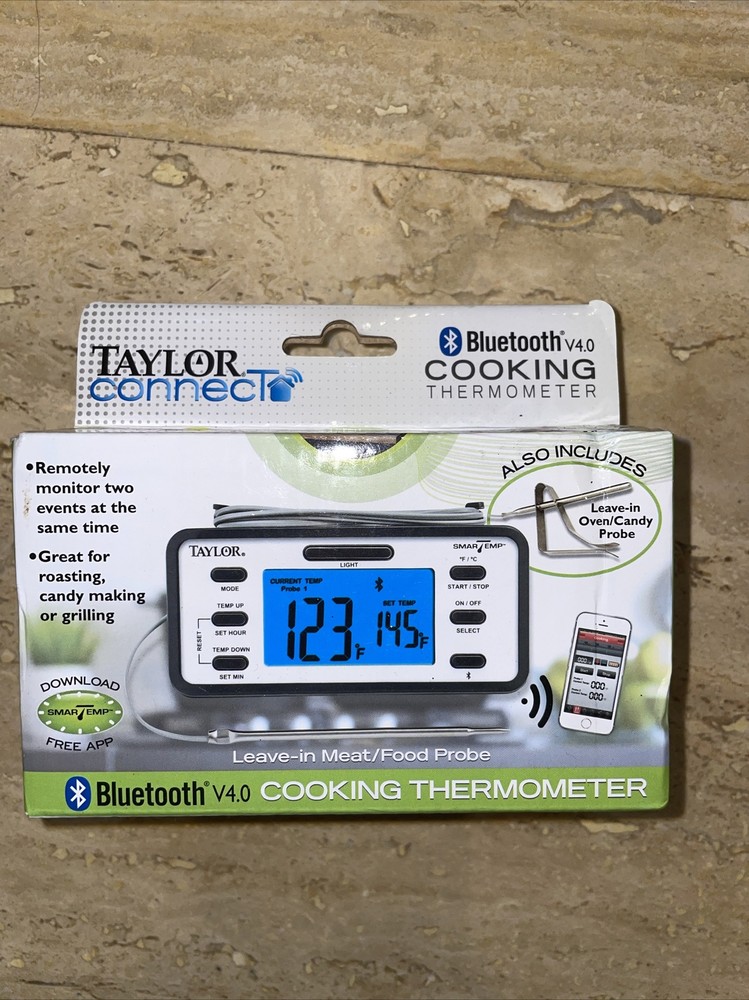 Taylor Kitchen Cooking Timer Bluetooth Smart Thermometer Countdown Digital