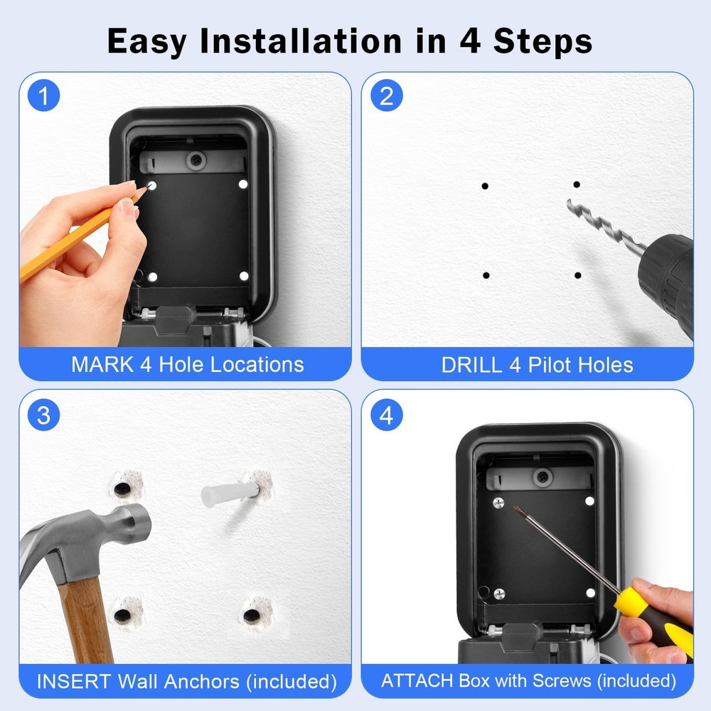 Smart Key Lock Box with Code – Bluetooth PIN Unlock, APP Controlled Digital ...