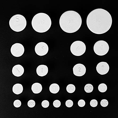 26 Pack Solid Rubber Stopper, White Lab Plug, 000# - 8# Sizes Assortment, 11