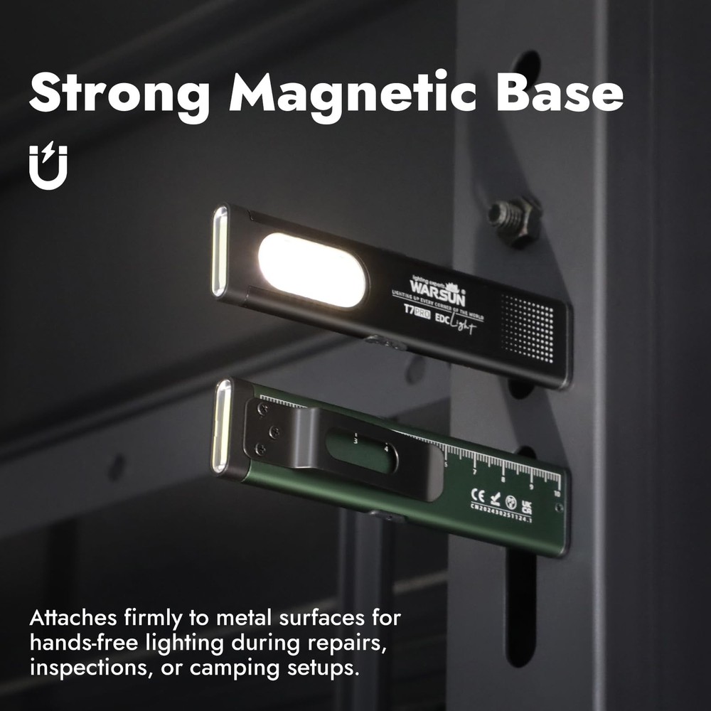 WARSUN Compact Multi-Mode Pocket LED Flashlight - 675LM, USB-C Black-1Pcs