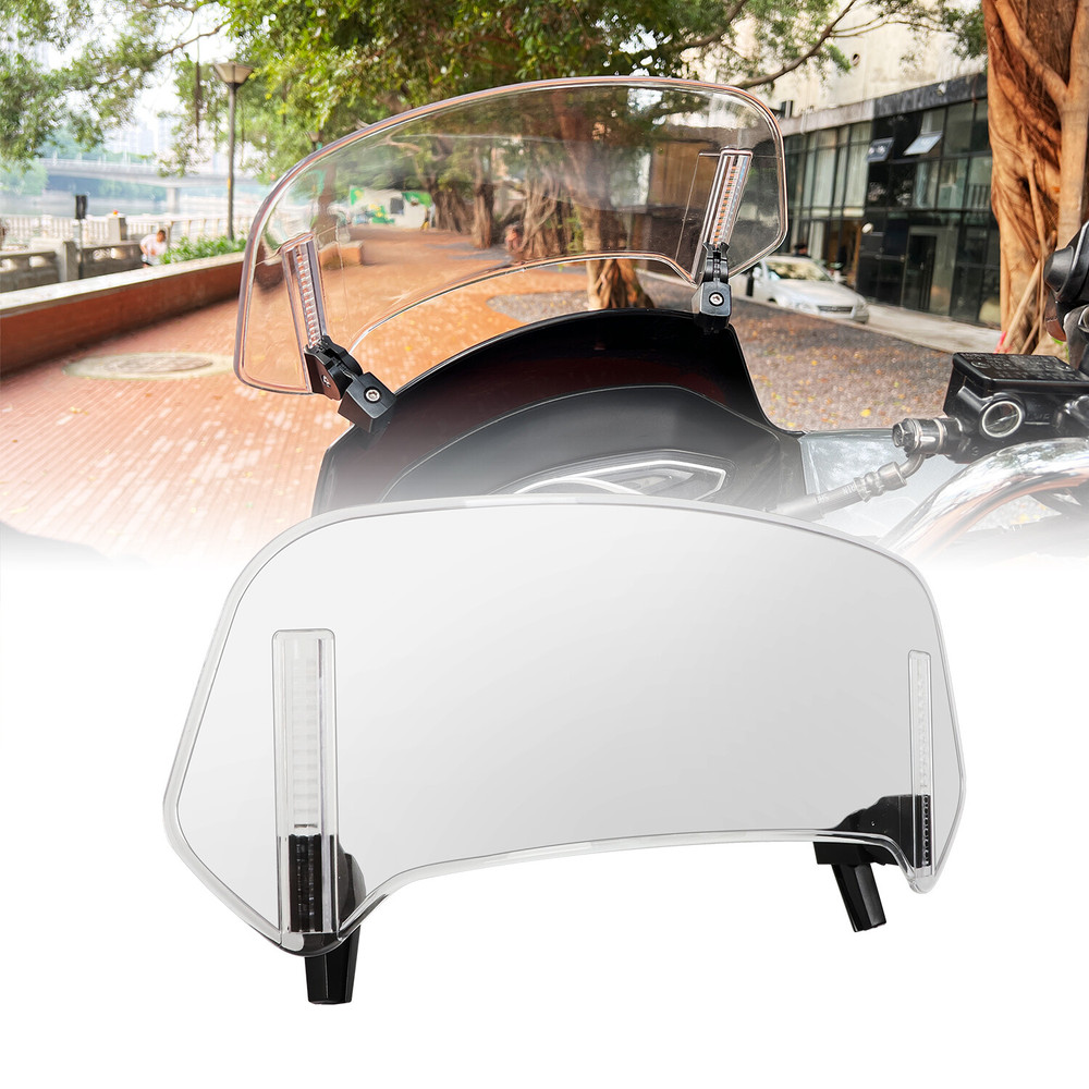 36CM Motorcycle Windshield Clear Wind Screen Deflector Extension Spoiler Clip-On